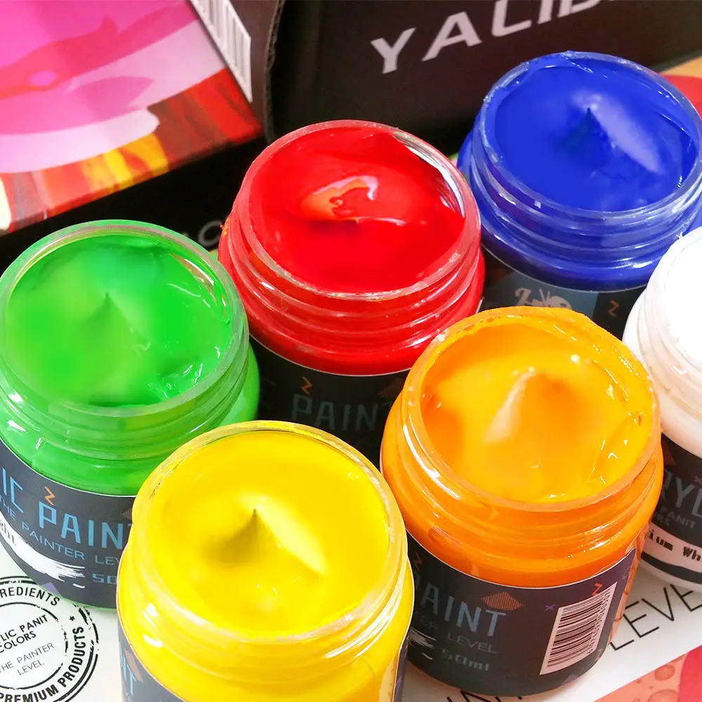 12/18/24 Colors Professional Acrylic Paint Set 50ml Tubes Drawing Painting Pigment Hand-painted Wall Paint for Artist DIY