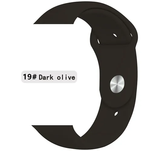 Новые спортивные силиконовые часы для apple watch band 4 44 мм 40 мм(iwatch 5) apple watch 3 2 1 42 мм 38 мм аксессуары для наручных браслетов - Цвет ремешка: Deep Olive 19