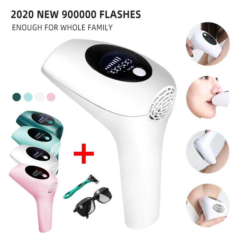 Depiladora láser IPL flash profesional para mujer, fotodepiladora LCD permanente, utensilio de depilación sin dolor, 900000