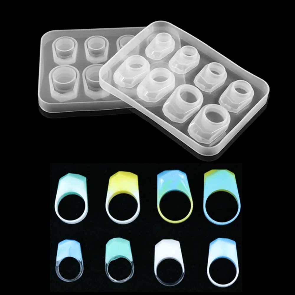 

8Pcs Assorted Sizes Ring Silicone Mold for Resin Jewelry Resin Casting Mold UV Epoxy Plaster Mould Handmade Carfts US Size 5-12
