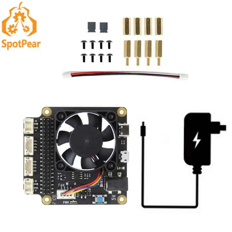 Raspberry Pi 4-ventilador Modelo B X735, salida de potencia de 40 pines para Raspberry Pi 4B 3B plus 3B