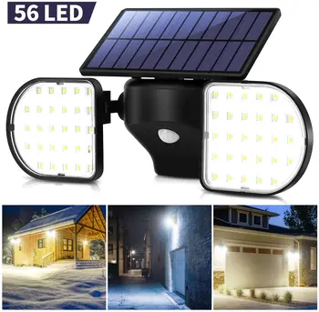 

56 LED Solar Light Outdoor Motion Sensor Security Lights Solar Powered Wall Lights Spotlights Waterproof 360-Degree Adjustable