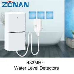 Zonan Home Smart Security Protection 433MHz Wireless Water Level Detectors Water Sensor Leakage For Home Burglar Alarm System