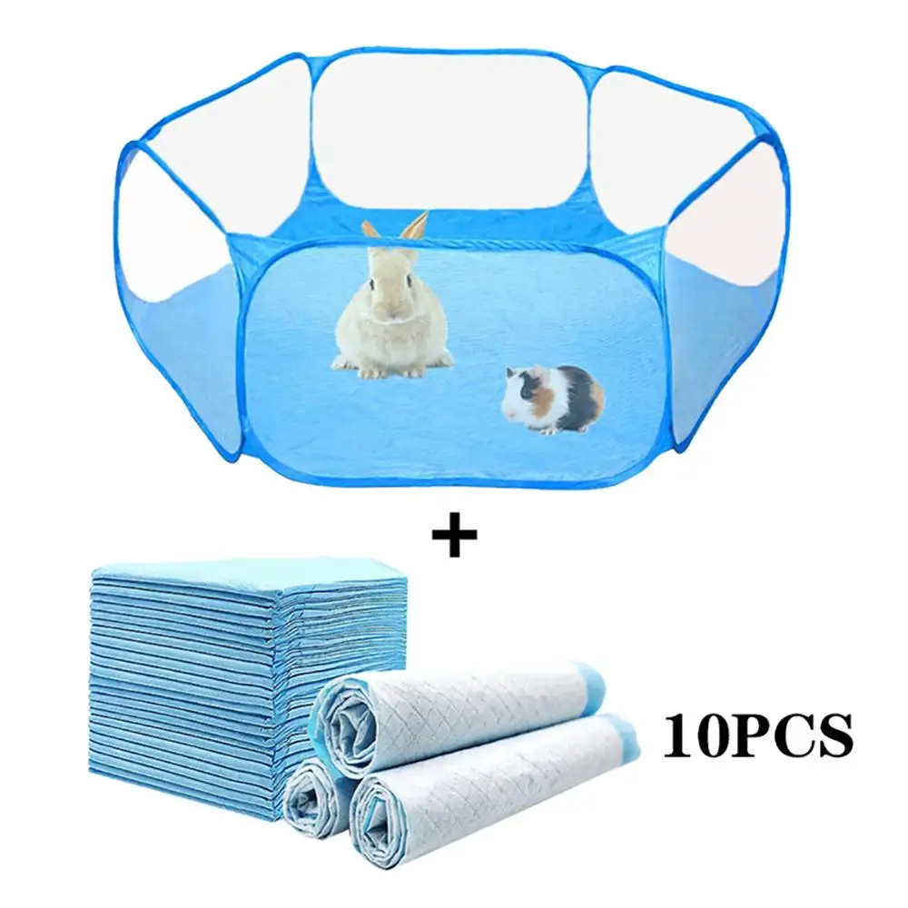 

Portable Small Pet Cage Transparent Hedgehog Cage Tent Pet Playpen Pop Open Folding Yard Fence For Dog Hamster Rabbit Guinea Pig
