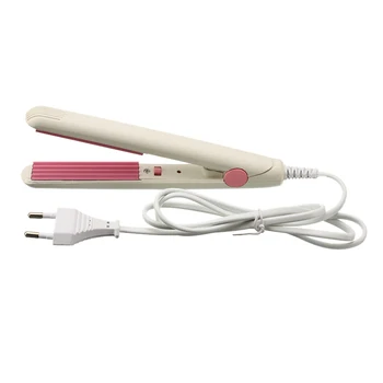 

Mini Hair Straightener Iron Tourmaline Ceramic Straightening Corrugated Curling Iron Styling Tools Hair Curler With EU Plug