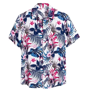 

The most handsome shirt! Mens Ethnic Short Sleeve Casual Printing Hawaiian Shirt Blouse рубашка Purchasing Wholesaler summer