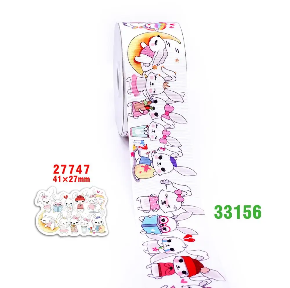 Free shipping 50 yard cartoon printed grosgrain ribbon 33191