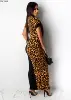 2022 autumn summer women Fashion Leopard Print bodycon long Maxi dress sexy club party dresses vestidos plus size GLLD8600 ► Photo 2/6