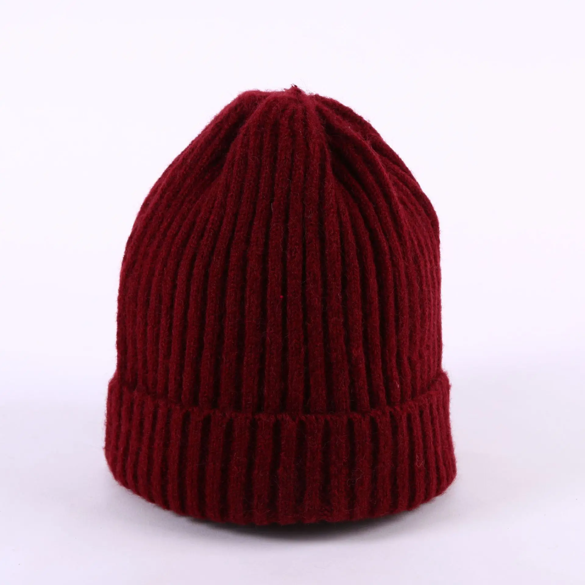 Шерстяная шапка, женская осенняя и зимняя одноцветная шапка, однослойная вязаная шапка, эластичная теплая шапка, Прямая поставка с фабрики
