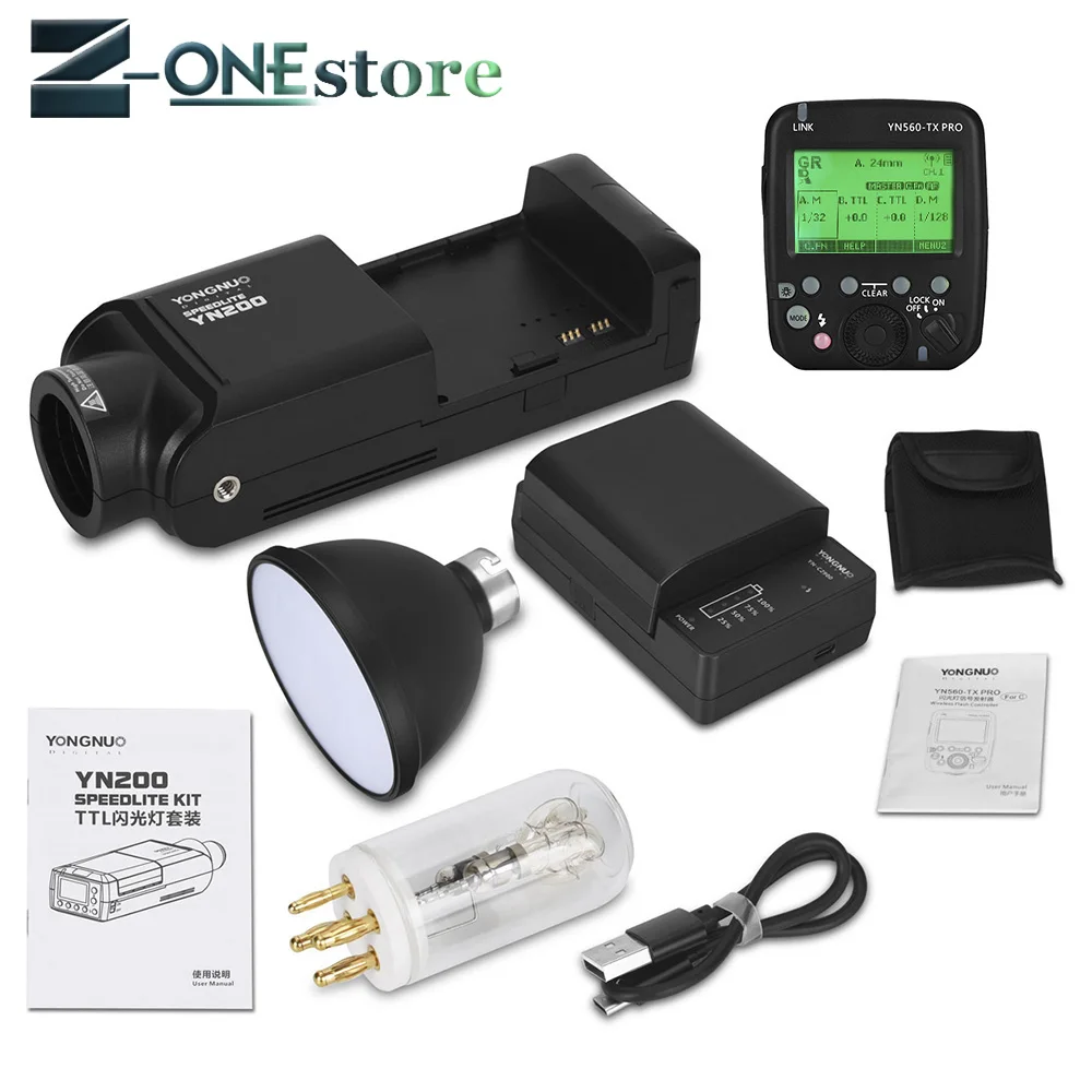 YONGNUO YN200 ttl HSS 2,4G 200W литиевая батарея с usb type C, совместимый YN560-TX(II)/YN560-TX Pro/YN862 для Canon Nikon