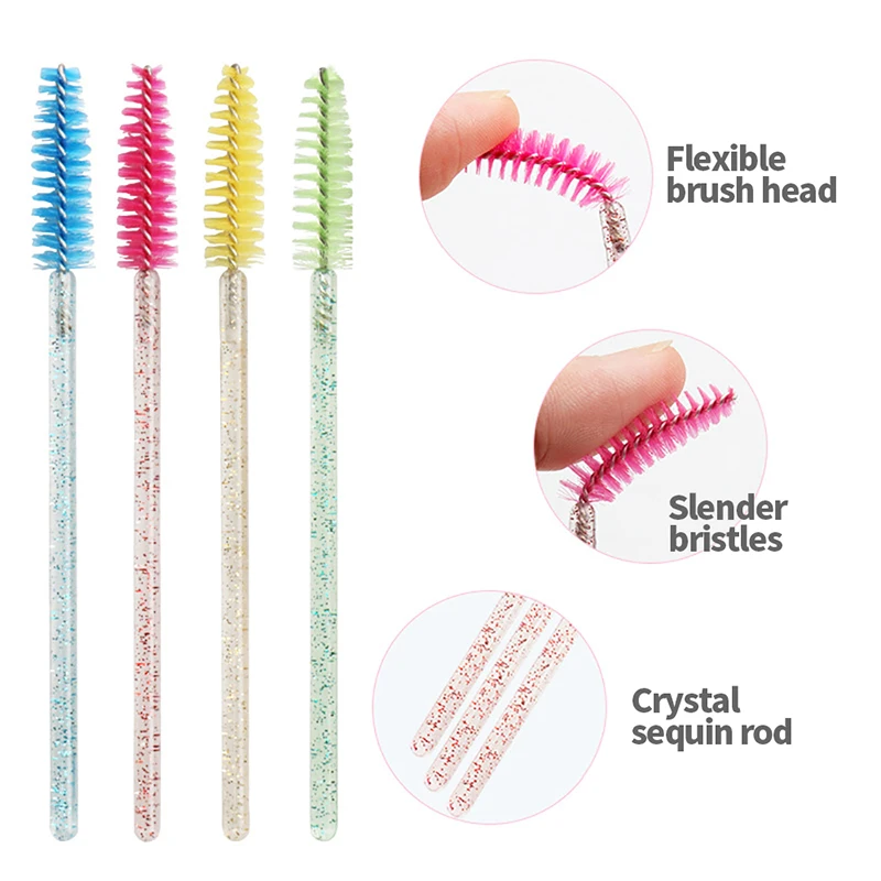 50PCS Eyelash Brushes Makeup Brushes Disposable Mascara Wands Lash Applicator Spoolers Eye Lashes Cosmetic Brush Makeup Tools makeup brush set,makeup brush,eyelashes brush,eyelash brush,makeup tool set,makeup tool