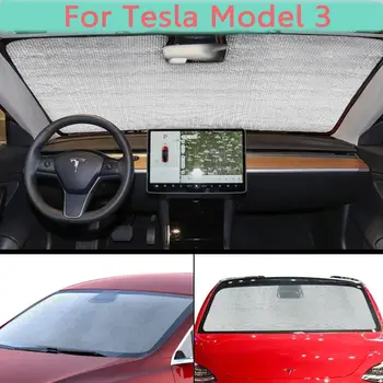 

134x89cm Car Heat Shield Windshield Sunshade Sun Visor Heat Insulation Summer Windshield Sunshade For Tesla Model 3 2017-2019