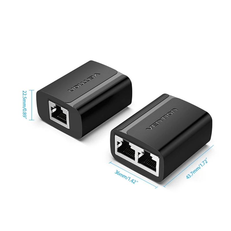Удлинитель соединитель RJ45 Сплиттер Разъем гнездо от 1 до 2 портов LAN Ethernet разъем