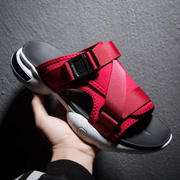 

2020 New Trend Man Casual Slippers Black Male Summer Beach Shoes Soft Sole Slippers Men Cotton Fabric Mens Slippers Outdoor