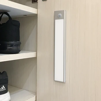 12/23/40/60 Cm Pir Motion Sensor Led Onder Kabinet Light Usb Oplaadbare Garderobe Kast Night licht Voor Keuken Indoor Lampen