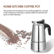 100ML Outdoor Stainless Steel Coffee Maker Pot Mocha Filter Espresso Moka Coffee Maker Coffee Pot for Camping Hiking