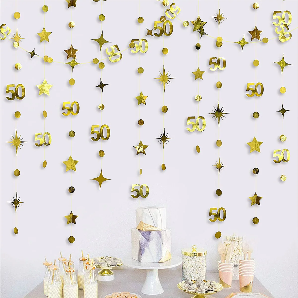 Rose Gold Birthday Celebration Hanging Streamer Decorations