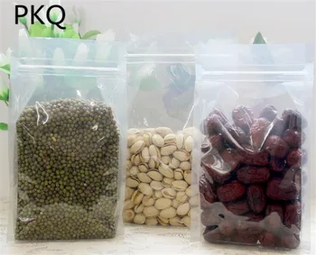 

10pcs 18*28*8cm Big Capacity Bottom Stand Up Pouch With Zipper Clear Plastic Zip Lock Bag Snack Rice Seed Food Packaging Bag