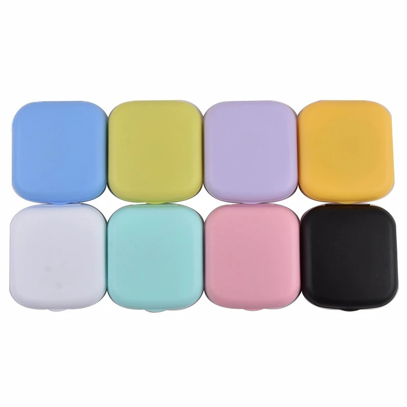 1pcs/2pcs Girl Solid Contact Lens Container with Lens Tweezers Mirror Women Contact Lens Cases Box Kit Set Eyewear Accessories