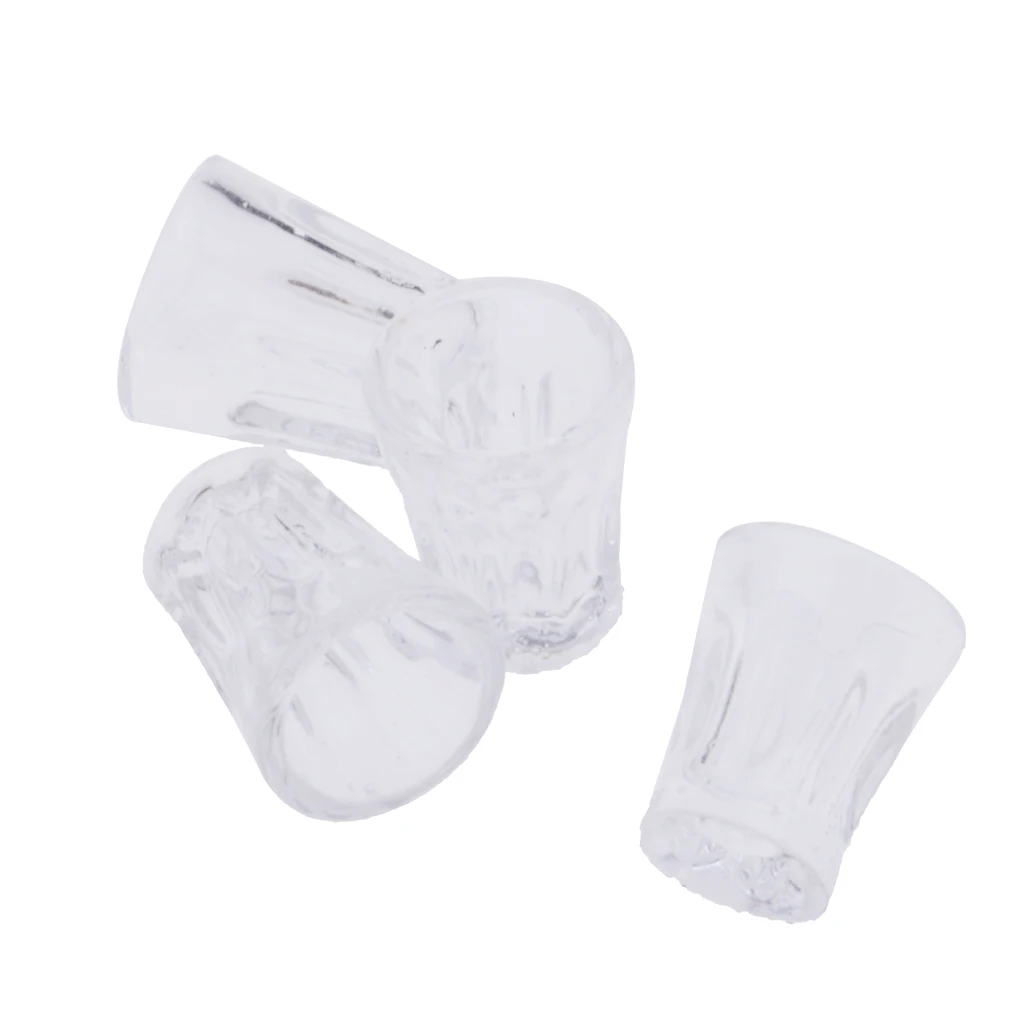 1:12 Dollhouse Miniature Kitchen Tableware Supplies Water Glasses 4pcs