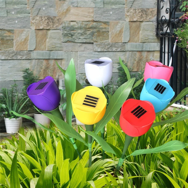 

6X1 Solar Tulip Flower Light Solar Led Light Tulip Garden Landscape Light
