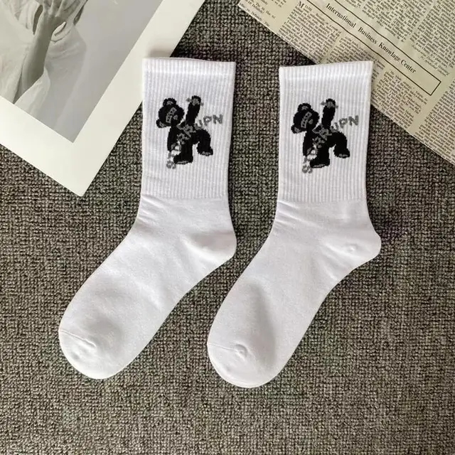 Street fashion creative Travis Scott socks interesting design pattern hip hop men socks happy novelty crew men socks 42