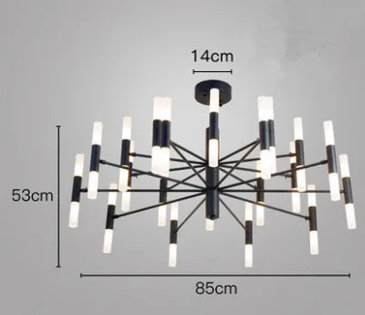 Европейский простой подвесной светильник с трубкой, подвесной светильник, светодиодный подвесной светильник, современный фойе, гостиная, прихожая светодиодный подвесной светильник - Цвет корпуса: black 40 heads small