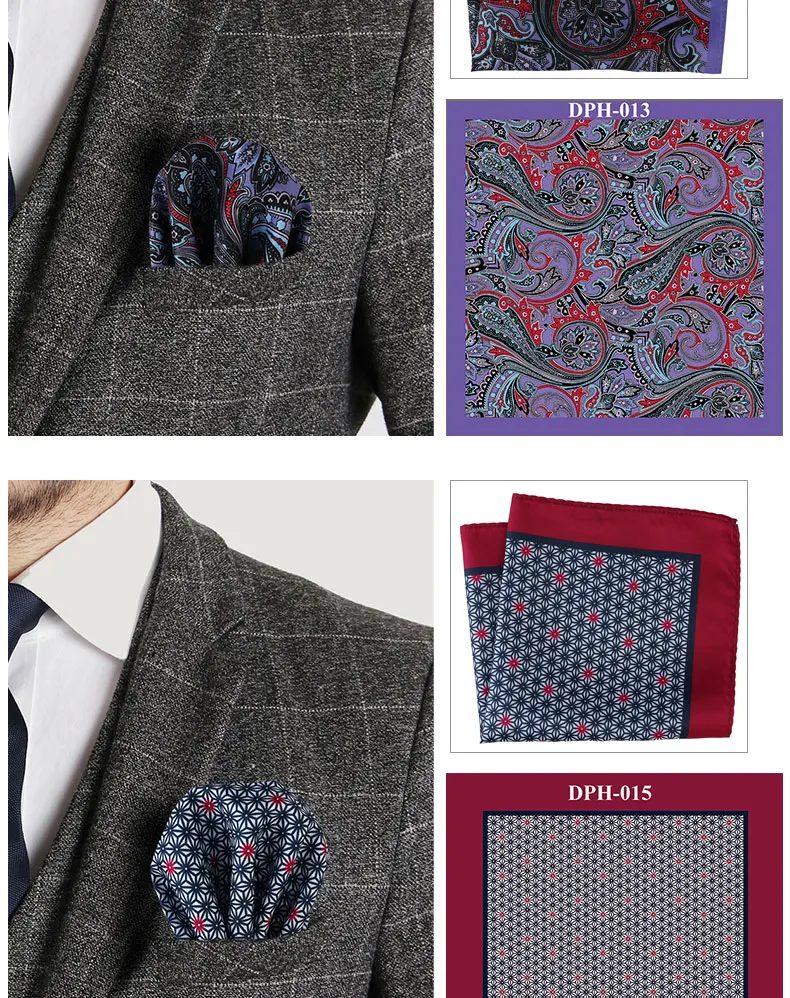 Tailor Smith New 30x30cm Pocket Square Paisley Pocket Square Fashion Men Handkerchief Floral Strip Handkerchief Pocket Men