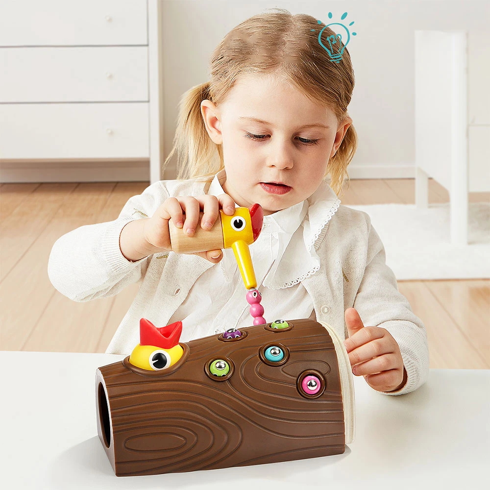 Family Toys Woodpecker Magnetic Catch the Worm Animal Feeding Game Small  Birds Children Educate Fishing Toys Kit Kids Gift Set|Blocks| - AliExpress