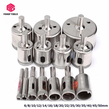 

FGHGF 15Pcs/Set 6mm-50mm Diamond Coated Hole Saw Tile Drill Bits For Ceramic Glass Porcelain Marble Drilling Bit