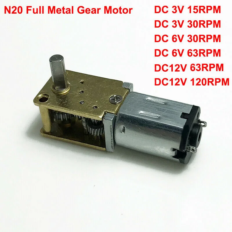 DC3V-12V мини микро N20 мотор-редуктор полностью металлическая коробка передач большой крутящий момент оси 236 диапазон напряжения 3-12 в Новинка