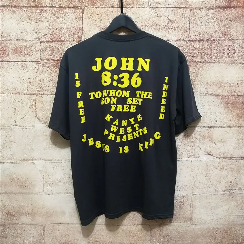 Футболка с короткими рукавами для мужчин и женщин, уличная одежда Kanye West, топы, футболки с 3D принтом, высокое качество, футболки с изображением Иисуса короля