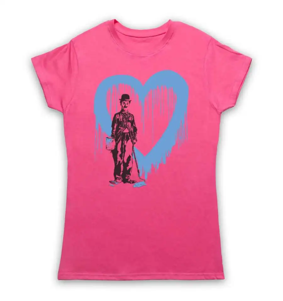 MR BRAINWASH футболка CHARLIE CHAPLIN LOVE HEART граффити уличное искусство женская футболка