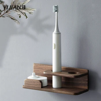

Black walnut solid wood free punching rechargeable electric toothbrush holder bathroom accessories toothbrush storage