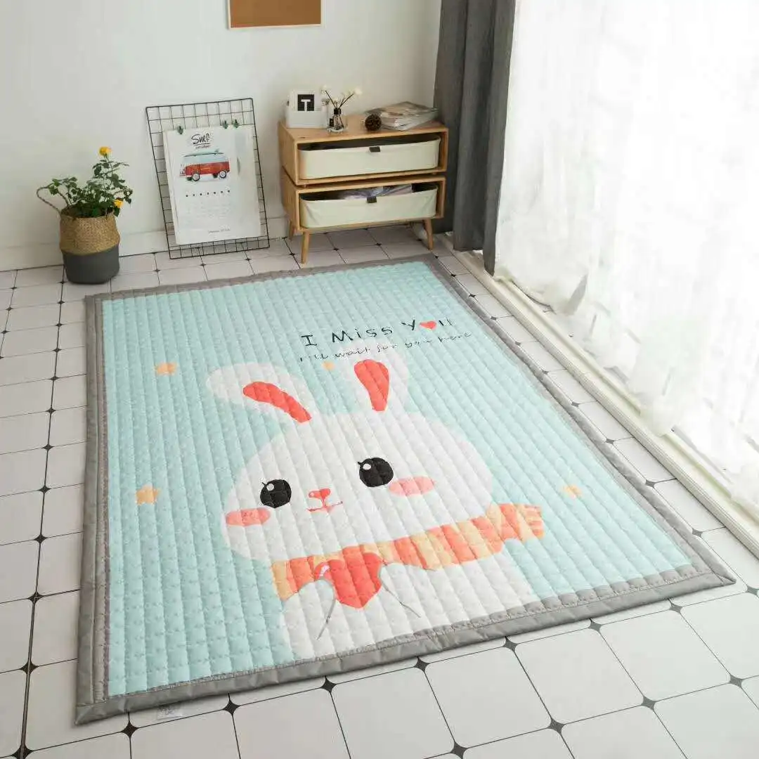 Детский игровой коврик, хлопковый игровой коврик для ребенка, 145*195 см, нескользящий, 1,5 см, толстые коврики, детский игровой коврик, моющийся, детский большой коврик для спортзала