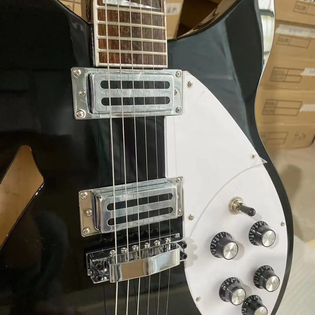 Rickenbacker 330 ブラックエレキギター Rickenbacker-330エレキギター,黒,色,半中空ボディ,高品質,送料