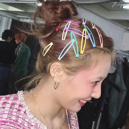 10 шт. набор INS Hyuna color BB зажим заколки Банг клип онлайн знаменитостей повязка на голову боковой зажим Южная аксессуары для волос, Корея женщин'