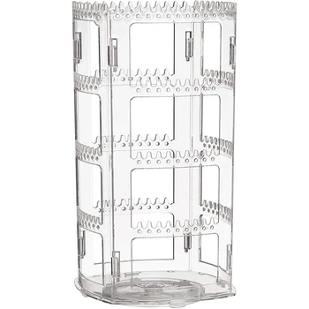 

360 ​​Swivel Earring Rack and Jewelry Storage Rack, 4-Tier Jewelry Rack Showing Classic Bracket, 156 Holes and 160 Necklace Ear