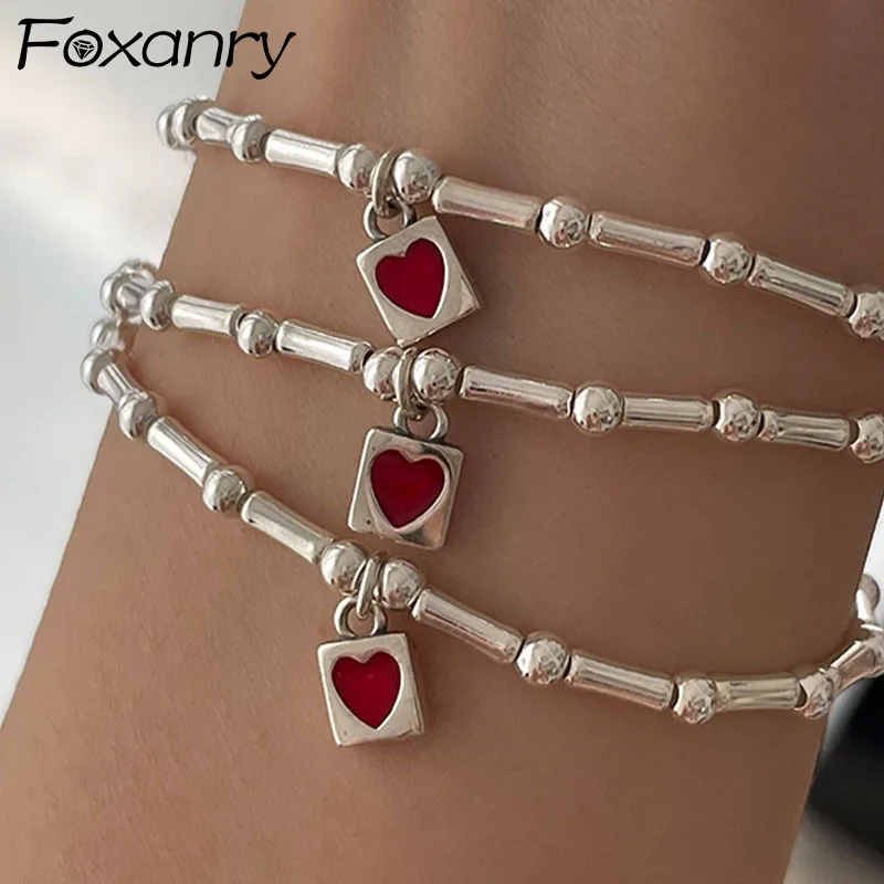 Silver Color Bracelets For Women New Trendy Elegant Creative Bamboo Joint Design LOVE Heart Bangles Party Jewelry bangle bracelet