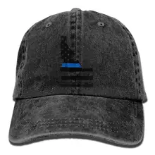 Мужская и Женская бейсбольная Кепка из джинсовой хлопчатобумажной ткани в винтажном стиле с синим флагом