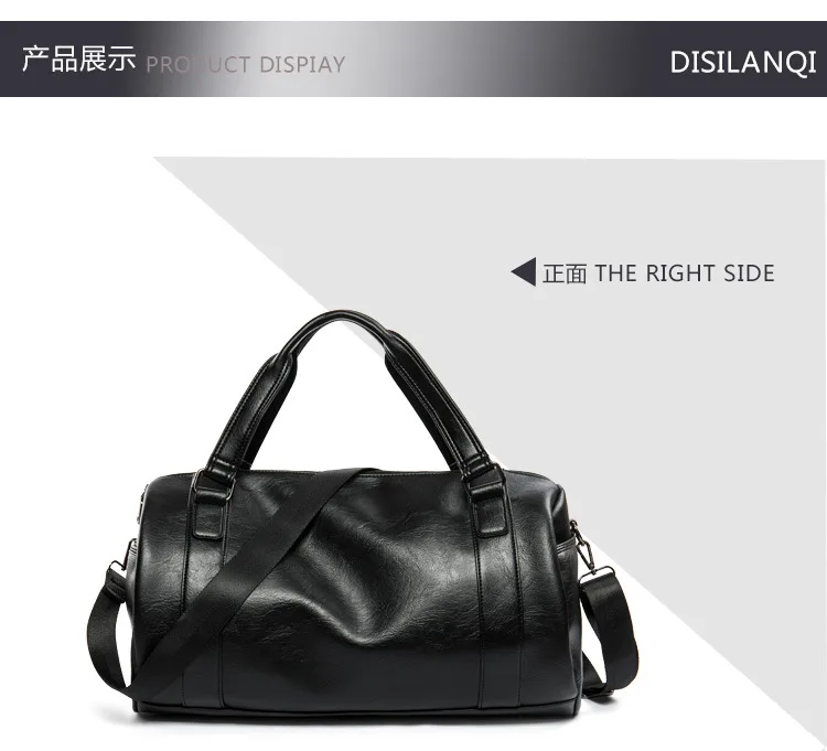 Мужская Дорожная сумка из искусственной кожи черного цвета, роскошные дорожные сумки, ручная сумка для мужчин и женщин, модная мужская
