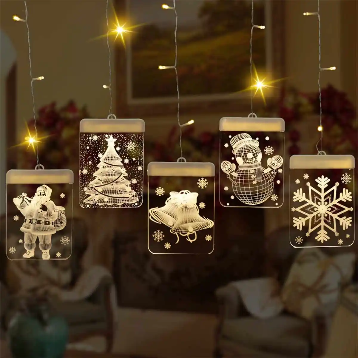 Christmas Decoration-Lamp Curtain-Light USB Colorful Warm White LED Star Light String Fairy-String-Lights