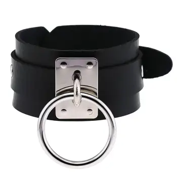 

KMVEXO 2020 New Fashion Sexy Harajuku Handmade Gothic Punk Leather Bracelets Women Men Metal O-Round Bangle Party Jewelry