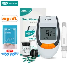 Cofoe 50/100pcs GLM-77 Blood Glucose meter with Test Strips & lancet needles for Health Care blood sugar monitor diabetes mg/dL