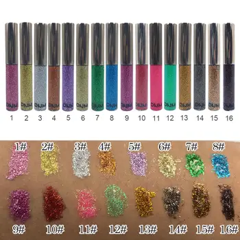 

DNM 5ml Sparkly Glitter Waterproof Non Smudge Lasting Liquid Eyeliner Cosmetic Quick Dry Eye Liner Pencil Color Eyeliner