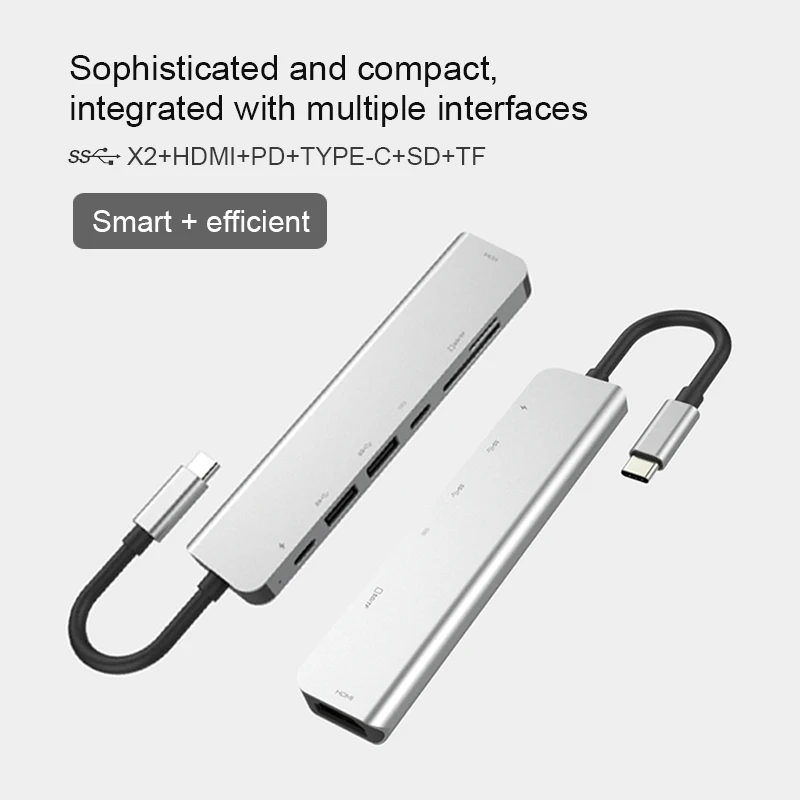 Basix Тип C концентратор к HDMI адаптер 4K Thunderbolt 3 USB C концентратор с концентратором 3,0 TF считыватель SD карт слот PD для MacBook Pro/Air USB C концентратор