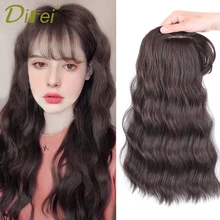 

DIFEI Wigs for Women's Long Water Wave Black Wigs Synthetic Natural Hair Piece With Bang Fringe Top Closures Hairpins