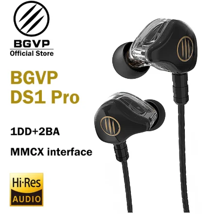 

Auriculares BGVP DS1 PRO HIFI 1DD + 2BA tecnología híbrida en la oreja tipos de IEM OCC con micrófono/OCC chapado con cable MMCX
