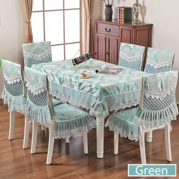 

Classical Jacquard Tablecloths Chair Cover Dinning Lace Table Cover Chair Set Europe Home Banquet Decor Rectangle Tablecloth W