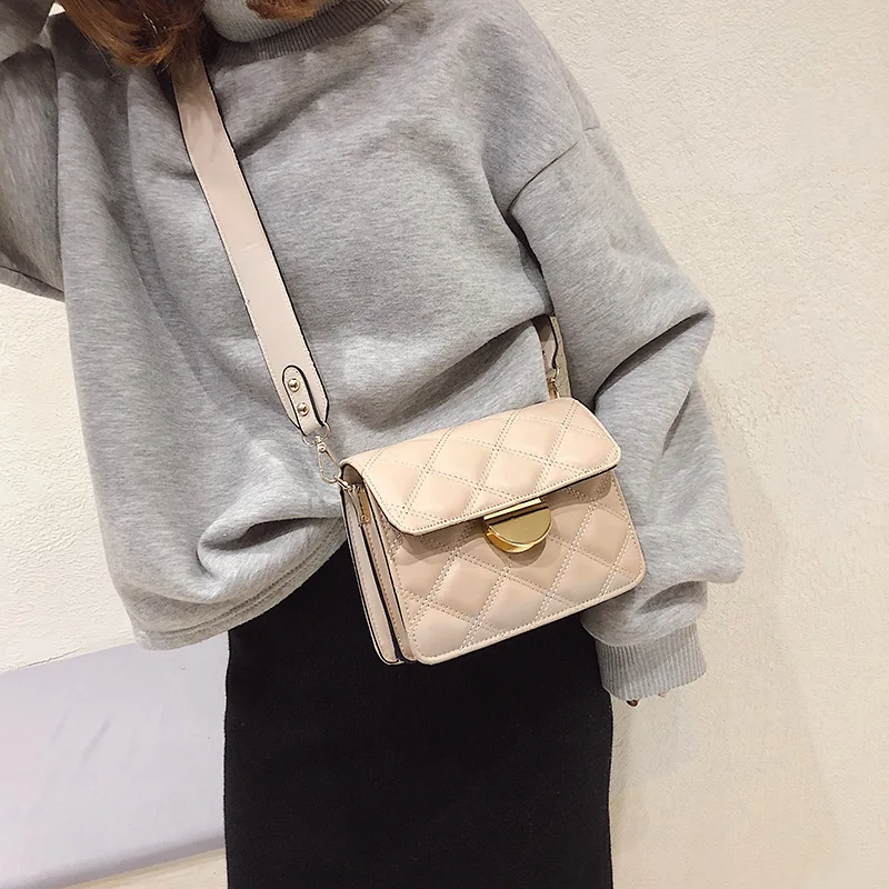 

Hot Selling Graceful Rhombus WOMEN'S Bag Korean-style Versitile Fashion Rhombus Broadband Crossbody Bag Square Sling Bag